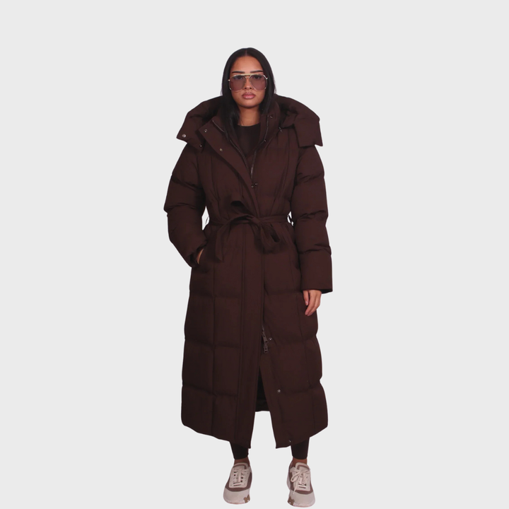 Carmen – Długi pikowany płaszcz z paskiem