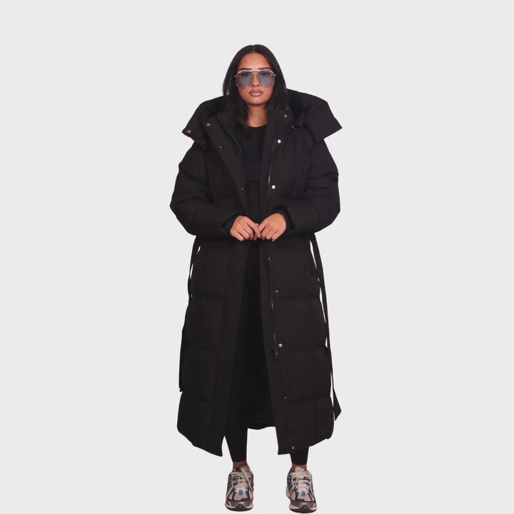 Carmen – Długi pikowany płaszcz z paskiem