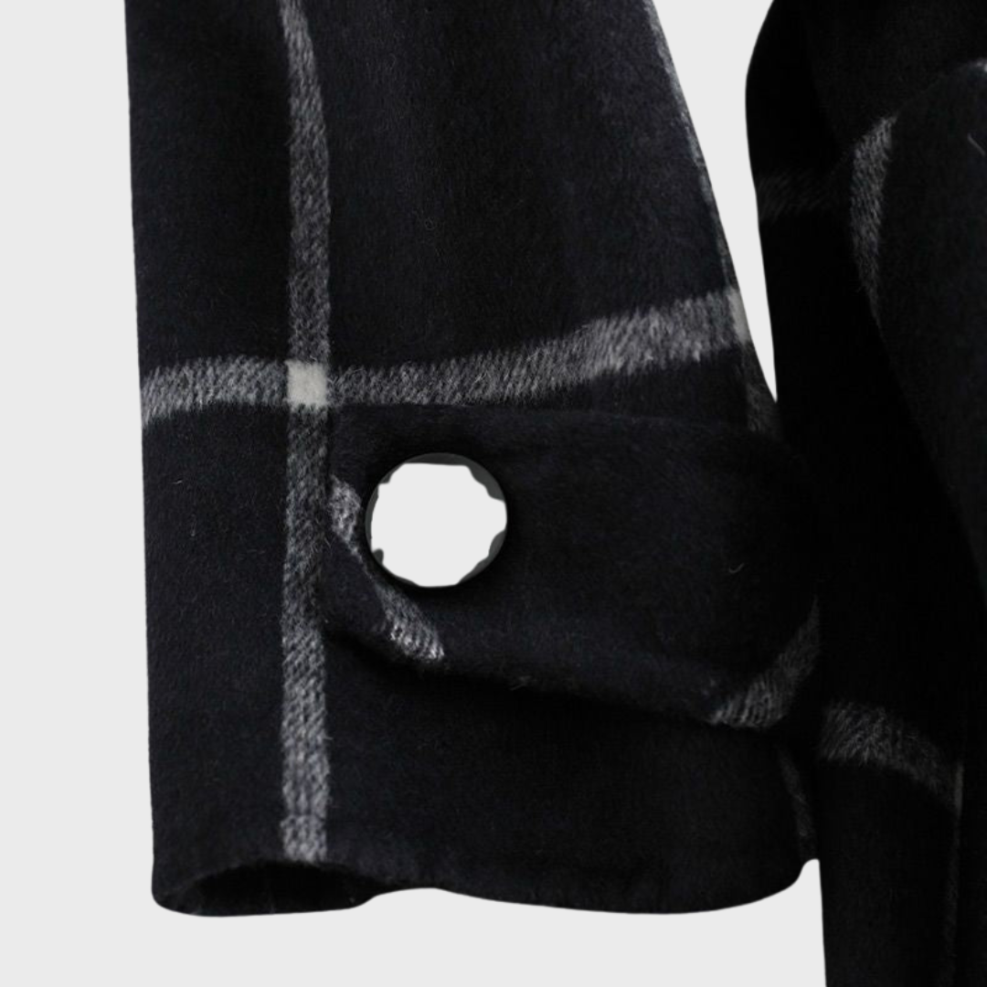 Magda – Retro Płaszcz w Kratę