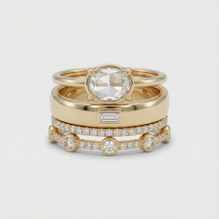 Lily | Elegancki zestaw pierścionków z cyrkonia-style w stylu vintage