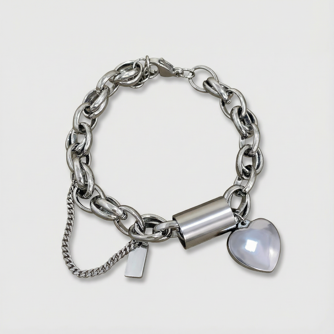 Heartened | Elegancka gruba bransoletka w złotym odcieniu