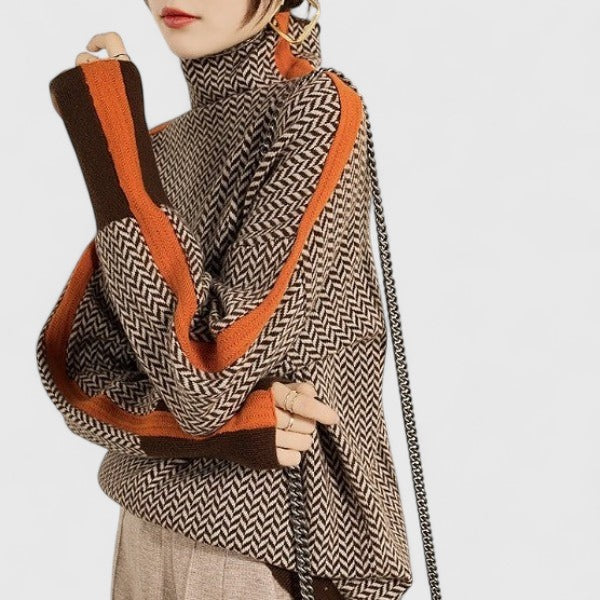 Zofia – Elegancki Sweter z Kołnierzem