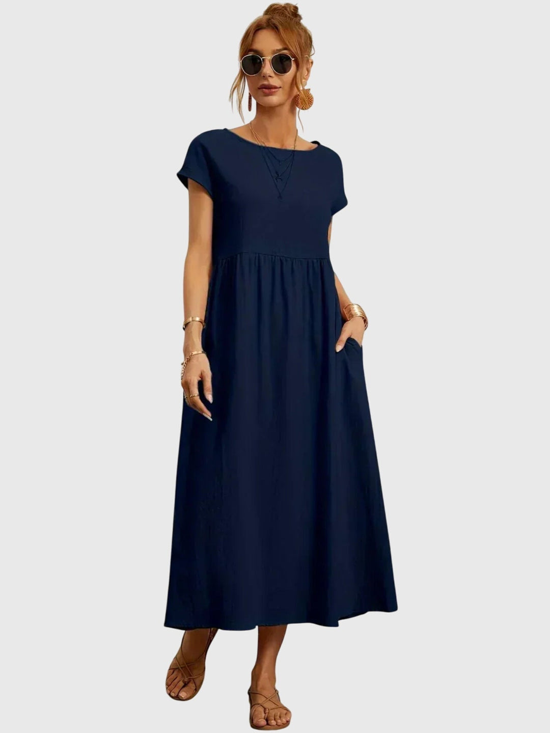 Giselle™ - Luźna Sukienka z Kieszeniami