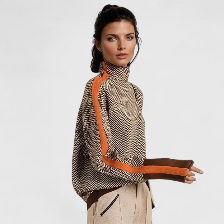 Zofia – Elegancki Sweter z Kołnierzem
